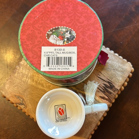 Christmas Holiday Kitty Cat Mug Cup in Hat Style Gift Box New Never Used Vintage - Picture 5 of 14